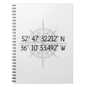 Compass GPS Home Coordinates Notebook