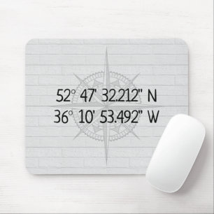 Compass GPS Home Coordinates On Brick Mouse Pad