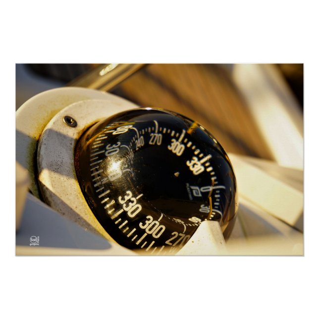 Compass helps navigate and maintain course.  poster (Front)