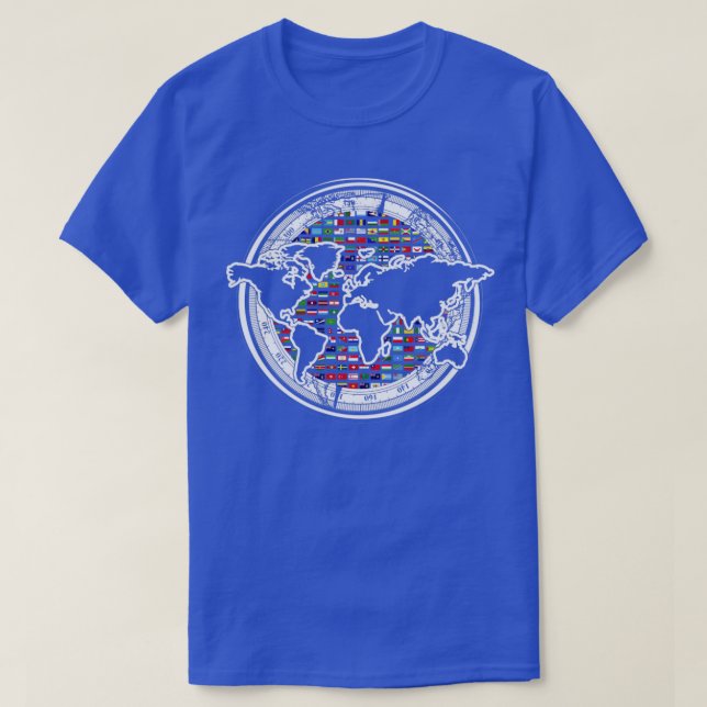 Compass International Travelling World Map World F T-Shirt (Design Front)