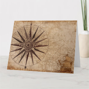 Compass Map  Holiday Postcard
