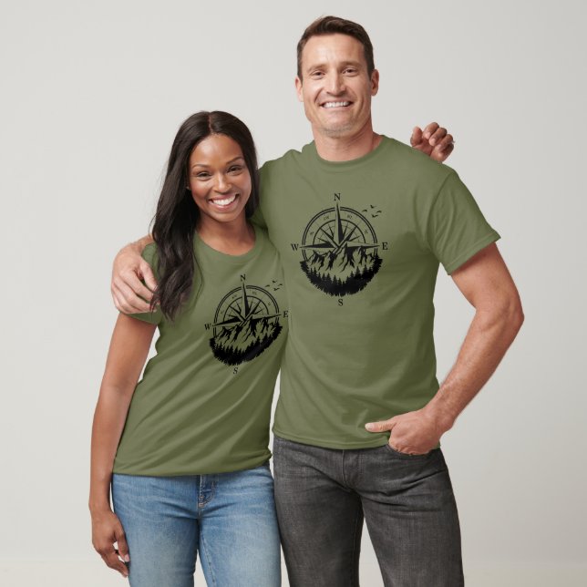 Compass Mountain Forest, Adventure  T-Shirt (Unisex)