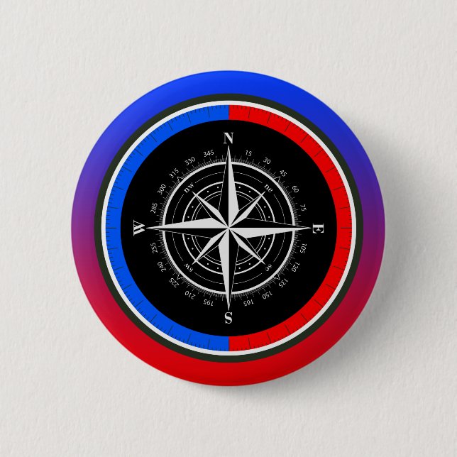 Compass Navigation 2 Inch Round Button (Front)