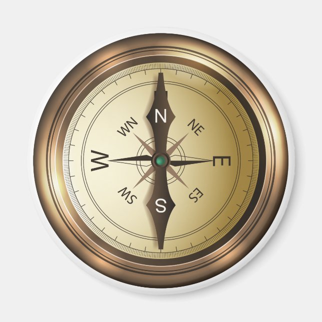 compass north south east wes magnet (Front)