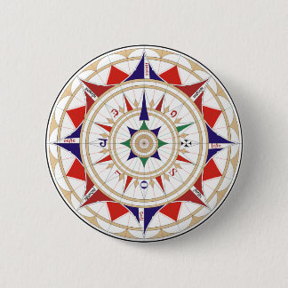 Compass Rose 2 Inch Round Button