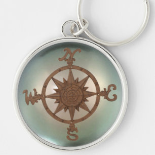 Compass Rose 2 Keychain