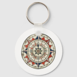 Compass Rose #5 Keychain
