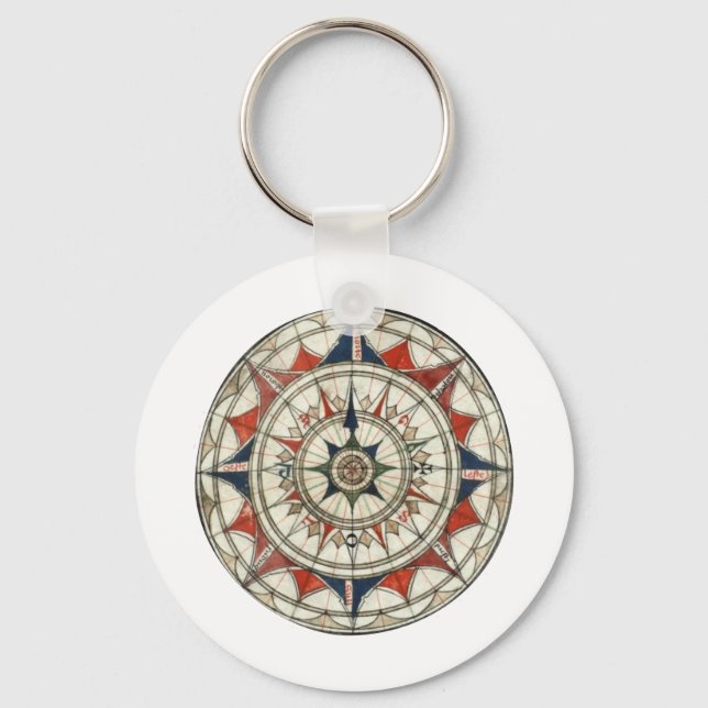 Compass Rose #5 Keychain (Front)