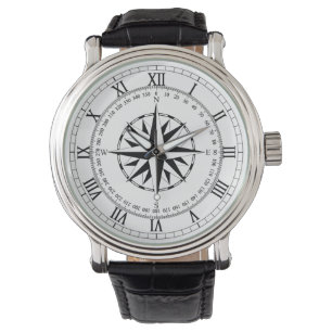 Compass Rose (B on W) Watch