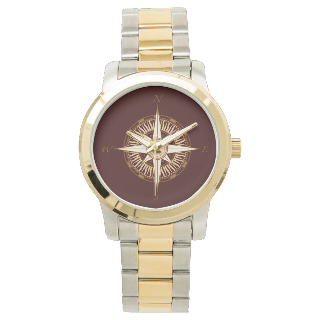 Compass Rose Brown Watch (Front)