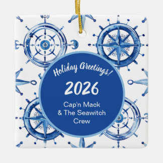 Compass Rose Ceramic Ornament