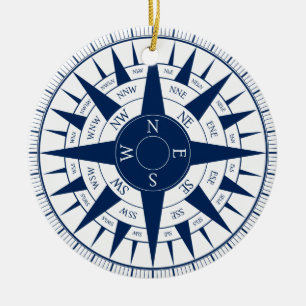 Compass Rose Ceramic Ornament