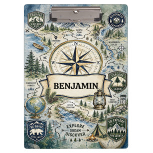 Compass Rose Discovery Adventure Theme Boys Clipboard