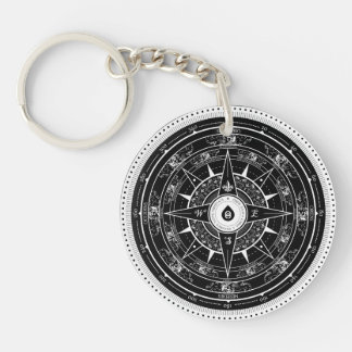 Compass Rose - Keychain (Black)