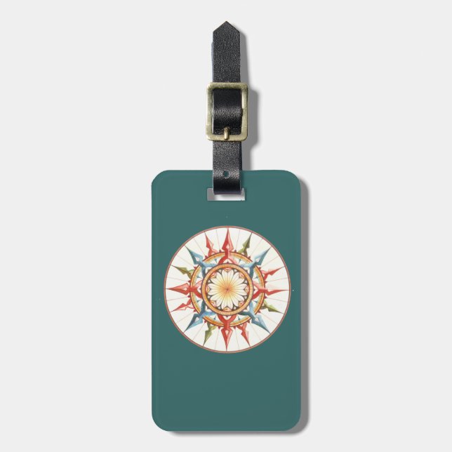 compass rose - mandala luggage tag (Front Vertical)