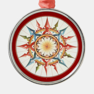 compass rose - mandala metal ornament