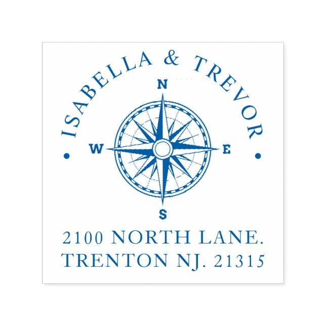 Compass Rose Nautical | Return Address Self-inking Stamp (Design)
