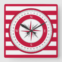 Compass Rose Red and White Stripes