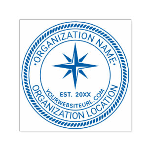 Compass Rose Rope#2 Seal Name Loc URL Est Self-inking Stamp