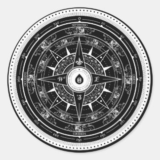 Compass Rose - Sticker (Black)