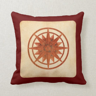 Compass Rose Throw Pillow