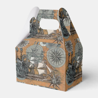 Compass Rose Vintage Nautical Octopus Ship Favor Box