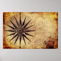 Compass Sailing Ship Discovery Age World Map