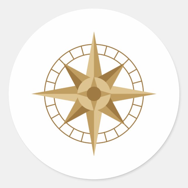Compass Star Classic Round Sticker (Front)
