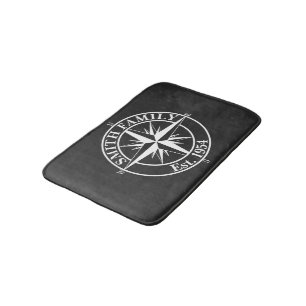 Compass star monogram personalizable emblem bath mat