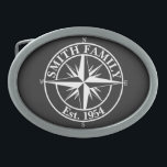 Compass star monogram personalizable emblem belt buckle<br><div class="desc">White Compass star monogram personalizable emblem on dark gray background.</div>