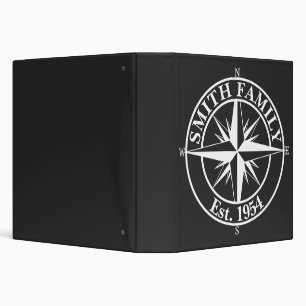 Compass star monogram personalizable emblem binder