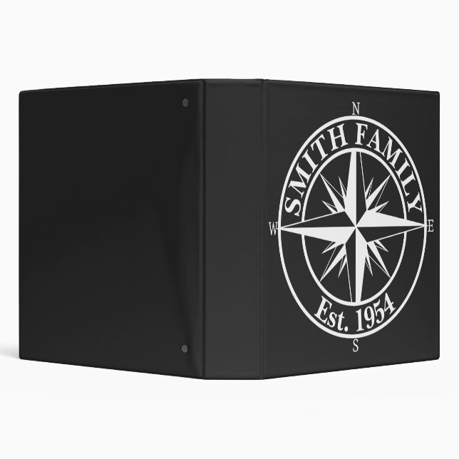 Compass star monogram personalizable emblem binder (Background)