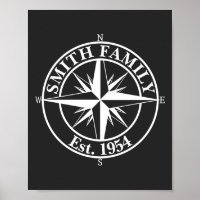 Compass star monogram personalizable emblem
