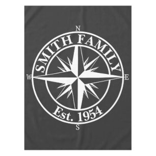Compass star monogram personalizable emblem tablecloth
