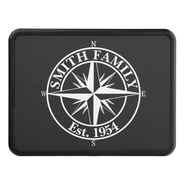 Compass star monogram personalizable emblem trailer hitch cover (Front)