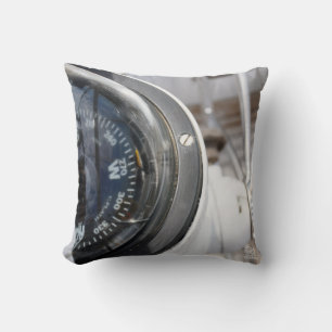 Compass that gives direction to an adventure. throw pillow