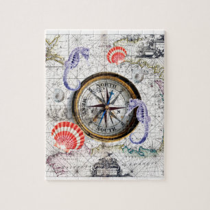 Compass Vintage Nautical Jigsaw Puzzle