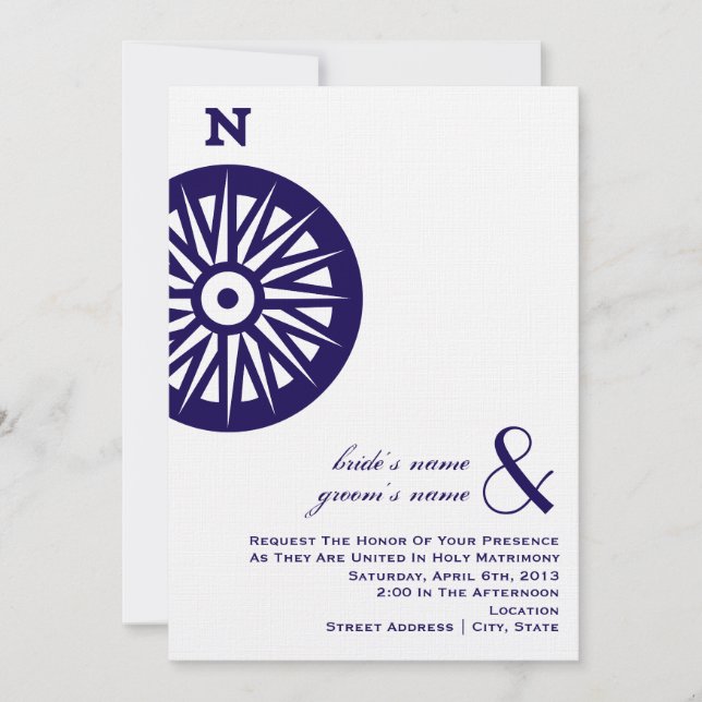 Compass Wedding Invitation (Front)