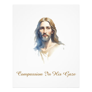 Compassion in His gaze- Jesus Water colour Paintin Photo Print