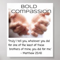 Compassion - Mains de Jésus - Petite affiche