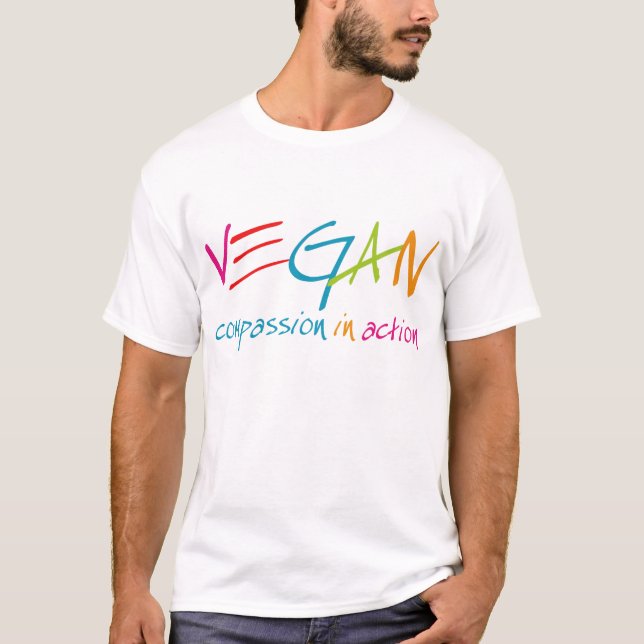 Compassion végétalienne dans le T-shirt d'action (Devant)