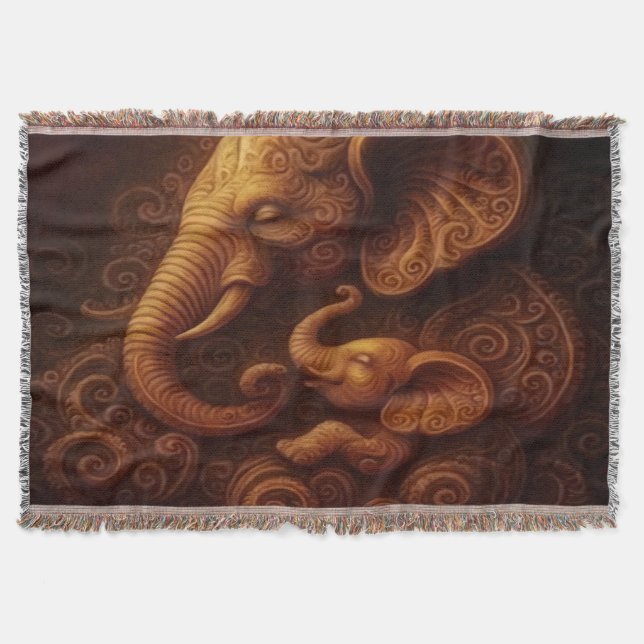 Compassionate Elephants Throw Blanket (Front)