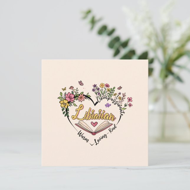 Compassionate Librarian – Floral Heart Design (Standing Front)