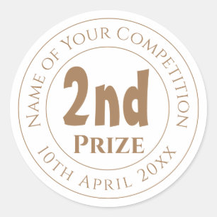 Competition 2nd Prize Trophy Award Classic Round Sticker