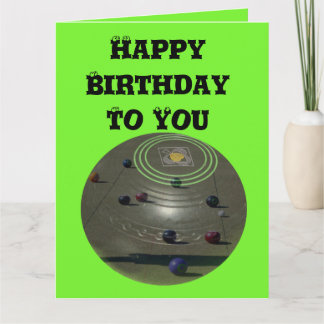 Competition Lawn Bowl, Large Birthday Logo Card