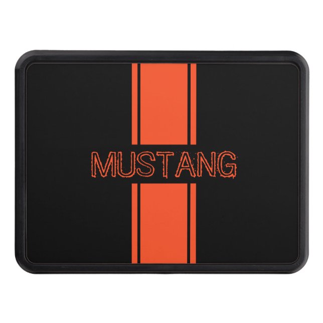 Competition Orange Racing Stripes Trailer Hitch Cover (Front)