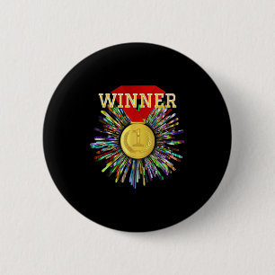 Competition Prize Winner Gold Medal #1 2 Inch Round Button