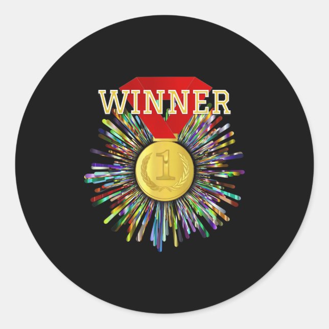 Competition Prize Winner Gold Medal #1  Classic Round Sticker (Front)
