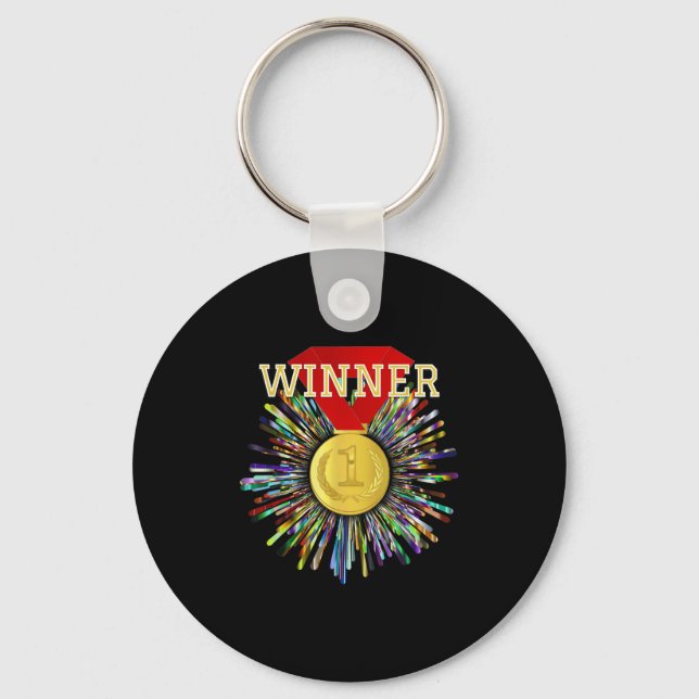 Competition Prize Winner Gold Medal #1  Keychain (Front)