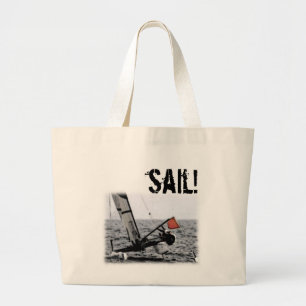Competition Sailing Catamaran Picture Large Tote Bag
